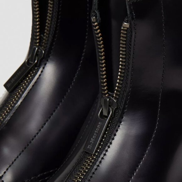 NEW Dr Martens Black Leather Boots Cabbott Polished Smooth Zip Up Men's 14 - Picture 8 of 8